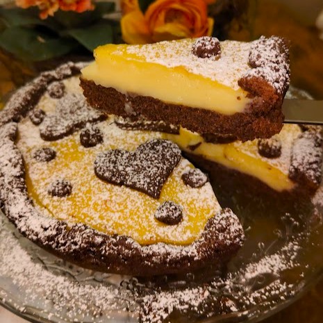 Crostata Senza Glutine di Pasta Frolla al Cacao e Crema Pasticcera – con Farine Naturali