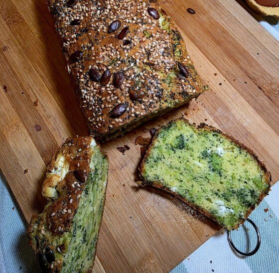 Plumcake Salato con Broccoli e Feta, Senza Glutine con Farine Naturali
